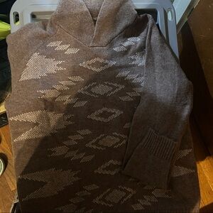 Pendleton Brown Patterned Turtleneck Sweater